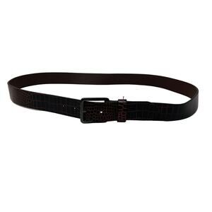 NEW! George Faux Cocodile Printed 100% Leather Belt - 2XL